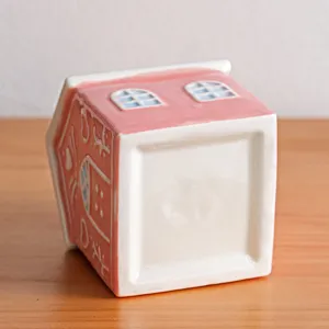 Keramische huis aromatherapie fles Scandinavische stijl roze huisdecor ambacht ornament