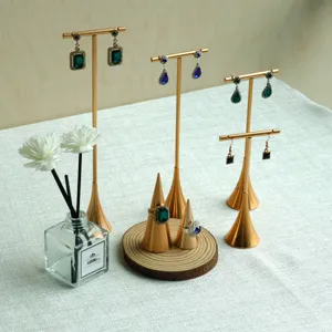 Espositore per Orecchini in Metallo Minimalista Organizer Gioielli a T Oro per Orecchini Anelli Oggetti Scena Fotografici