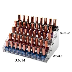 6-tier clear acrylic nail polish organizer display rack with 31x20.8x15.5cm dimensions