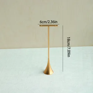 Supporto per orecchini in metallo dorato con design a T e altezza di 18 cm dimensioni