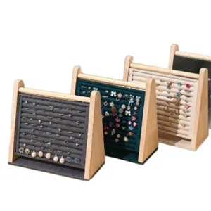 Dreiteiliges Luxus-Schmuckständer-Set aus Holz zur Aufbewahrung von Ringen und Ohrringen