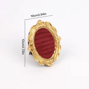 Vintage gold resin jewelry display stand and ring frame measuring 10x12cm for detail view