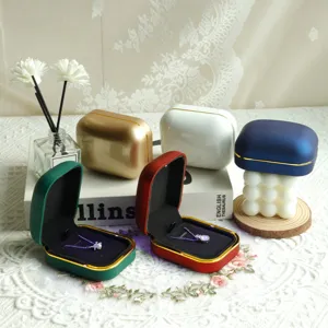 Collection of luxury LED jewelry boxes in multiple colors for rings and necklaces