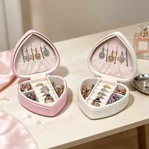 Premium hartvormige draagbare sieraden organizer voor ringen, kettingen en oorbellen