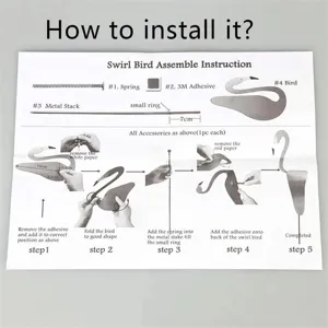 Detailed step-by-step assembly guide for the rotatable metal flamingo garden ornament