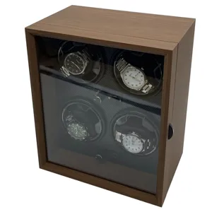 Caricatore automatico per 4 orologi in legno di noce con rotazione fluida