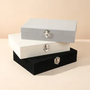 High Grade Velvet Jewelry Box With Metal Clasp Large Capacity Drawer Organizer Tray For Necklace Earrings Ring Storage Case