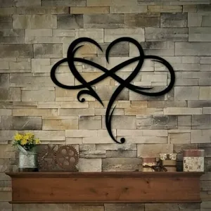 Oneindigheid Hart Metaal Wanddecoratie Roestvrij Staal Hart Wanddecor Minimalistisch Hangend Bord Voor Woonkamer Woondecoratie