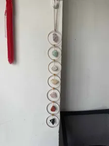 7 chakra cristal pierre précieuse tenture murale artisanat pierre brute pendentif anneau
