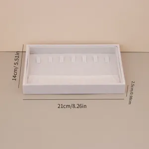 Velvet jewelry tray organizer dimensions 21x14x2.5cm for necklaces and rings