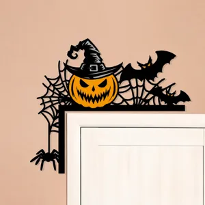 Wooden Halloween Door Corner Decoration Pumpkin Ghost Crow Lintel Sign Scary Festival Home Wall Decor Party Props