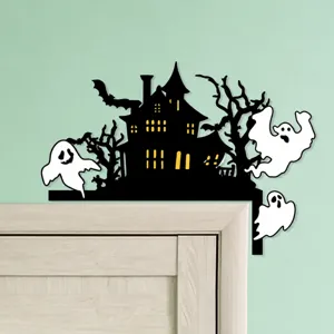Halloween door corner decoration spooky haunted house ghost sign for holiday party home decor