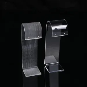 Clear acrylic earring display stands in transparent and frosted finishes for jewelry display
