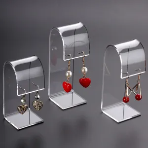 Clear Acrylic Earring Display Stand Collection U-Shaped Stud Earring Holder Jewelry Showcase Organizer Rack For Shop Home Decor