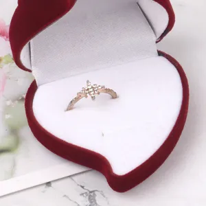 Elegant red heart-shaped velvet jewelry box for wedding proposal and ring gift storage