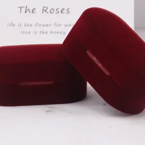 Premium vintage red velvet jewelry boxes for ring and earring storage on white background
