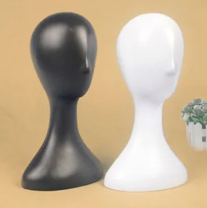 Zwart-wit plastic mannequin hoofd voor pruiken en hoeden display