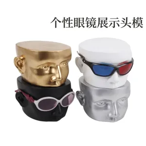 Resin mannequin head display stands in multiple finishes for sunglasses and eyewear