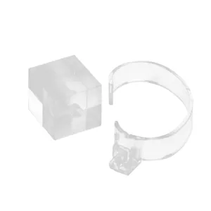 Transparent acrylic watch display stand for jewelry photography on white background