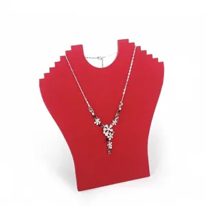 Expositor profesional de terciopelo rojo para el almacenamiento y muestra de joyas