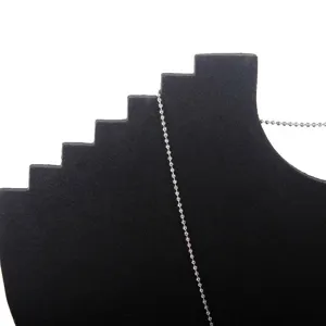 Expositor de collares de terciopelo negro con niveles para la joyería