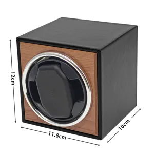 Single automatic watch winder dimensions 12x11.8x10cm in premium black walnut design