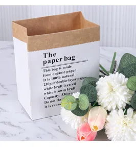 Kraftpapier Blumen Geschenktüte, doppellagige umweltfreundliche Blumenverpackung Tasche.