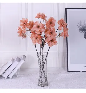 Künstliche 3-Kopf-Pfingstrosen Seidenblumen Nordischer Stil Kunstblumen Heimdekoration