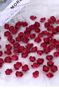 Testine di rose in schiuma artificiale 3.5cm sfuse per decorazione matrimonio fai da te.