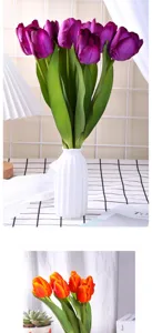 Artificial tulip bouquet faux flowers for home wedding decoration floral arrangement gift.