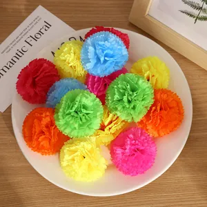 Têtes de Fleurs d'Œillets Artificielles en Tissu de Soie Fleurs de Simulation Florales pour Mariage Fête à la Maison Décoration Artisanale DIY