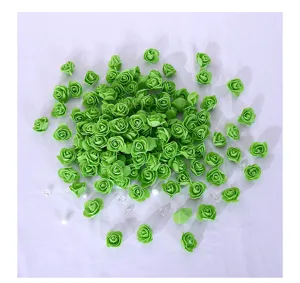 Testine di rose in schiuma artificiale verde da 3.5cm per decorazione matrimonio fai da te
