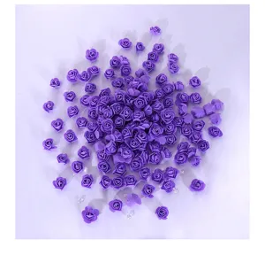 Teste di rose in schiuma viola 3.5cm per fai da te matrimonio festa decorazione dettaglio