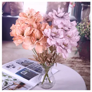 Artificial peony flower bouquet with 9 heads for wedding and home room decoration detail.