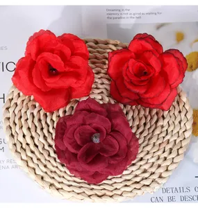Artificial 8cm rose flower heads for wedding decoration, DIY craft and party floral arrangements.