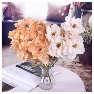Artificial peony silk flowers bouquet 9 heads fake floral home wedding party decoration vase