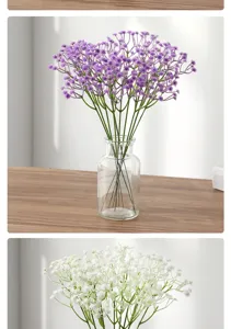Artificial gypsophila bouquet faux baby breath flowers for home and wedding party decoration.