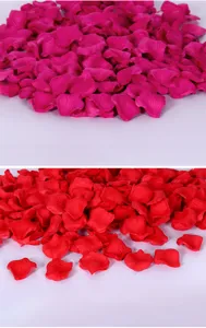 Artificial rose petals for wedding decoration, silk fabric flower petals for romantic party.