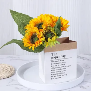 Kraftpapier Blumen-Geschenktüte, doppellagige 230g umweltfreundliche Blumenverpackung.