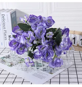 Artificial Eustoma Flower Purple Silk Flowers Realistic Floral for Home Wedding Decor