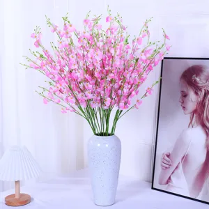 Artificial dancing orchid bouquet faux flower arrangement for home living room table decor