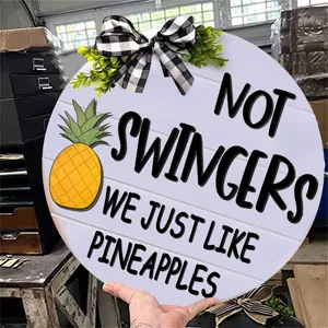 Hölzernes Ananas Willkommen Hängeschild Rustikaler Amerikanischer Landhausstil Türschild Mit Schleife Für Heim Outdoor Wanddekoration