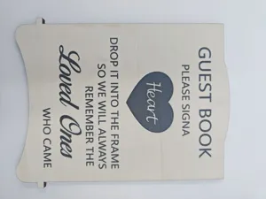 Hölzernes Hochzeitsgästebuch Schild Herz Drop Box dekorative Plakette für Party Event
