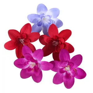 Künstliche Orchideenblüten 5er Set bunte Seidenblumen für DIY Kränze und Corsagen Dekoration.