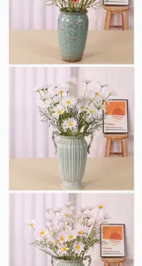 Detailansicht eines künstlichen Gänseblümchen-Blumenstraußes für Inneneinrichtung und Fotos.