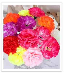 Kleurrijk kunstmatig anjerboeket zijde neppe bloemen voor Moederdag cadeau decoratie