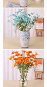 Künstlicher Gänseblümchen Blumenstrauß Falsche Chrysantheme für Heimhochzeitsdekoration Vase