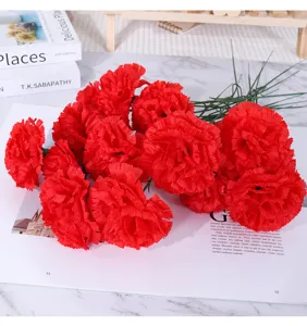 Kunstmatige rode anjerbloemen zijde nepbloemen voor moederdag bloemstuk decoratie thuis feest