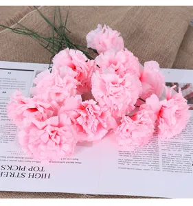 Kunstmatige roze anjers zijden bloemen boeket voor moederdag leraar cadeautje.