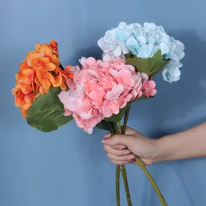 Artificial Hydrangea Single Stem Silk Flower European Style Fake Flower For Home Living Room Balcony Wedding Party Decoration